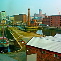 Buy canvas prints of The Albert Dock complex in Liverpool UK by ken biggs
