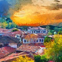 Buy canvas prints of A digital painting of a View of Kaleici Antalya Tu by ken biggs
