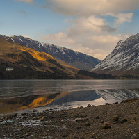 Buy canvas prints of  Buttermere Winter by Anne Miller