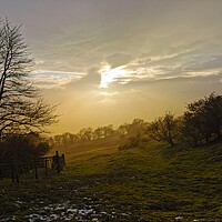 Buy canvas prints of A sunset scene in Wensleydale  by sarah chilton