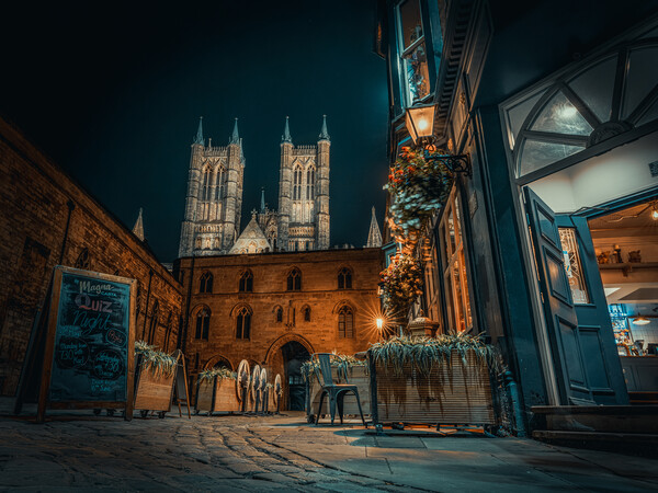 Lincoln Cathedral and the night glow  Picture Board by Andrew Scott