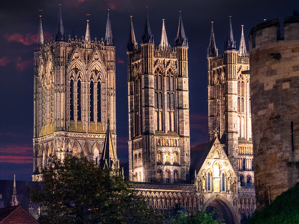 Lincoln Cathedral at night Picture Board by Andrew Scott
