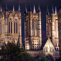 Buy canvas prints of Lincoln Cathedral at night by Andrew Scott
