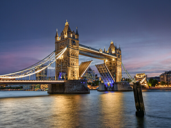 Tower Bridge, London, at night Picture Board by Andrew Scott