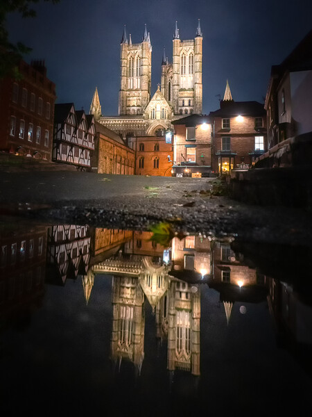 Lincoln Cathedral reflections Picture Board by Andrew Scott