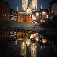 Buy canvas prints of Lincoln Cathedral reflections by Andrew Scott