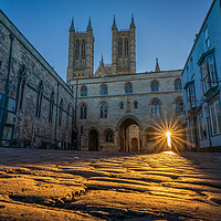 Buy canvas prints of Sun lights up the cobbles - Lincoln Cathedral by Andrew Scott