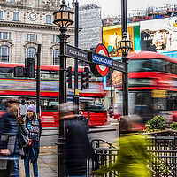 Buy canvas prints of People on the move - Piccadilly Circus, London by Andrew Scott