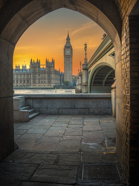 Sunset Serenade over Big Ben Picture Board by Andrew Scott
