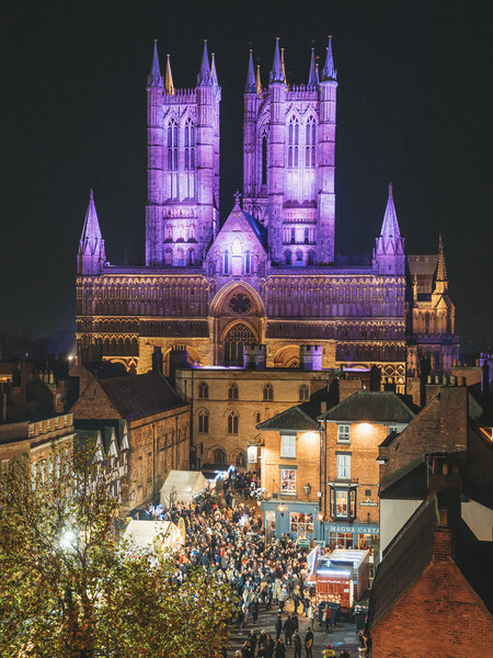 Lincoln Cathedral at the Lincoln Xmas Market Picture Board by Andrew Scott