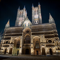 Buy canvas prints of Lincoln Cathedral at night by Andrew Scott