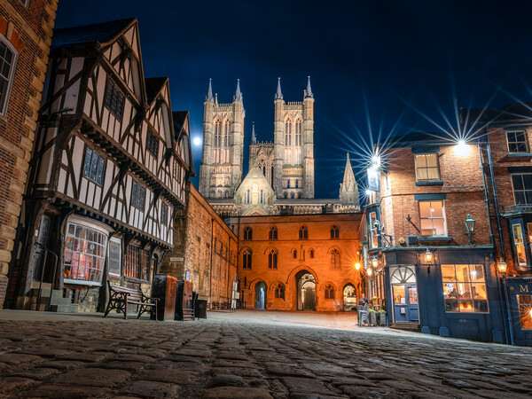 Lincoln Cathedral under the moon  Picture Board by Andrew Scott