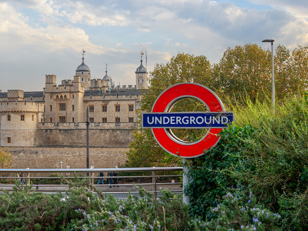 Tower of London and an underground sign Picture Board by Andrew Scott