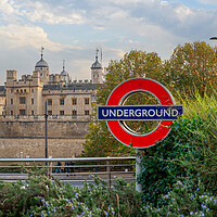 Buy canvas prints of Tower of London and an underground sign by Andrew Scott