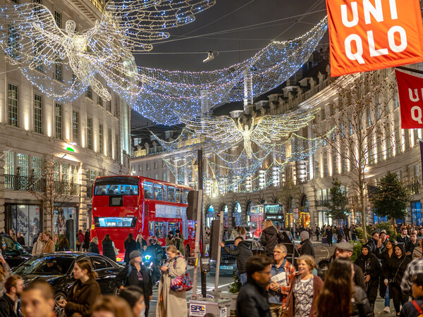 Regent Street at night London Picture Board by Andrew Scott