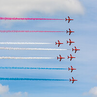 Buy canvas prints of Red Arrows in formation by Andrew Scott