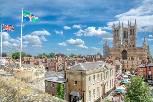 Lincoln Cathedral on a sunny day Picture Board by Andrew Scott