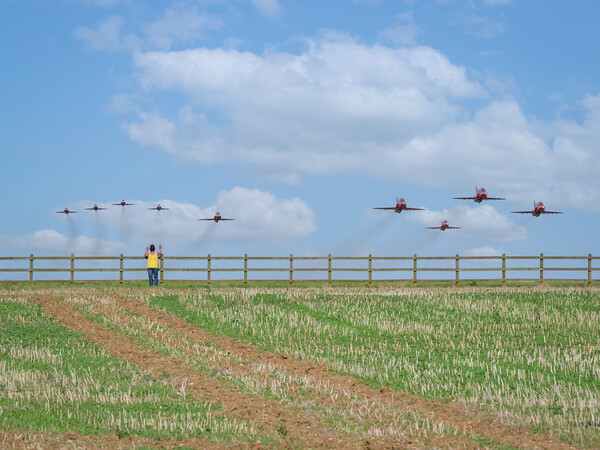 Red Arrows depart Picture Board by Andrew Scott