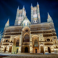 Buy canvas prints of Lincoln Cathedral at night  by Andrew Scott