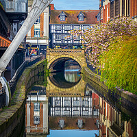 Buy canvas prints of High Bridge, Lincoln - reflections by Andrew Scott