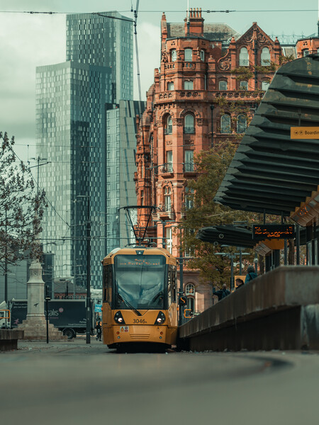 Manchester - Tram Picture Board by Andrew Scott