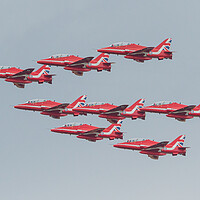 Buy canvas prints of RAF Red Arrows by Andrew Scott
