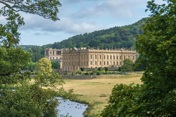 Chatsworth House and the River Derwent Picture Board by Andrew Scott