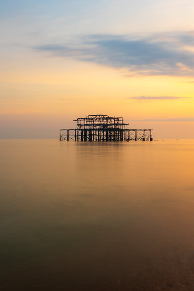 Brighton West Pier at sunset Picture Board by Andrew Scott