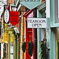 Buy canvas prints of  Tea Rooms, Lincoln, Steep Hill by Andrew Scott