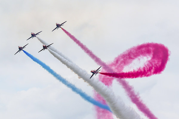  RAF Red Arrows perform the mirror roll Picture Board by Andrew Scott