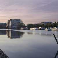 Buy canvas prints of  Sunrise, Lincoln Brayford Pool by Andrew Scott