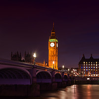 Buy canvas prints of Big Ben, Westminster Bridge and The Thames at nigh by Andrew Scott