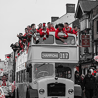 Buy canvas prints of Lincoln City FC - Open top bus celebrations by Andrew Scott
