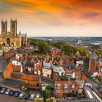 Buy canvas prints of Lincoln Cathedral as the sun is setting by Andrew Scott