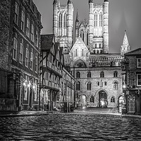 Buy canvas prints of Lincoln Cathedral in black and white by Andrew Scott