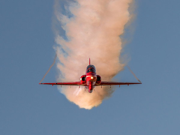 RAF Red Arrow's jet - head on Picture Board by Andrew Scott