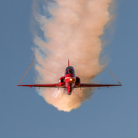Buy canvas prints of RAF Red Arrow's jet - head on by Andrew Scott