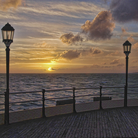 Buy canvas prints of  Sunset from Worthing Pier by Justin Hubbard