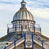 Buy canvas prints of  Eastbourne Pier, Camera Obscura. by Justin Hubbard