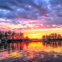 Buy canvas prints of Sunset on the lake by Svetlana Korneliuk