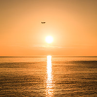 Buy canvas prints of Flight Over The Sea At Sunset  by Svetlana Korneliuk