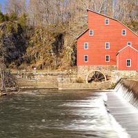 Buy canvas prints of Red Mill by Paul Fell
