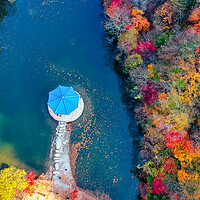 Buy canvas prints of aerial view of Naejangsan park in autumn season  by Ambir Tolang