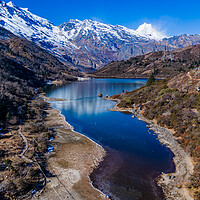 Buy canvas prints of aerial view of Kaltal lake in Gorakha, Nepal.  by Ambir Tolang