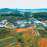Buy canvas prints of aerial view of yangsan village by Ambir Tolang