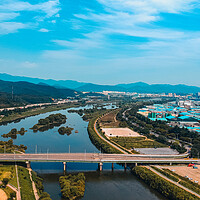 Buy canvas prints of Aerial view of Daegu citiscape by Ambir Tolang