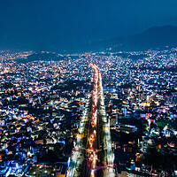 Buy canvas prints of aerial view of kathmandu night cityscape by Ambir Tolang