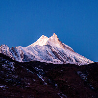 Buy canvas prints of Landscape view of snow covered mountain Manaslu by Ambir Tolang