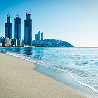 Buy canvas prints of seascape view of Busan Beach, by Ambir Tolang