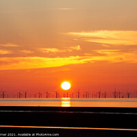 Buy canvas prints of Talacre Wind Farm Sunset by Gary Turner